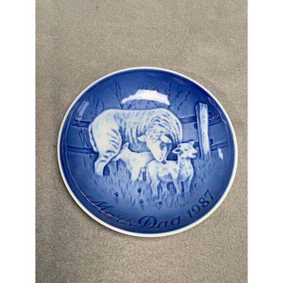B&G Copenhagen Porcelain Sheep Mothers Day Plate 1987 6" - Picture 11 of 12